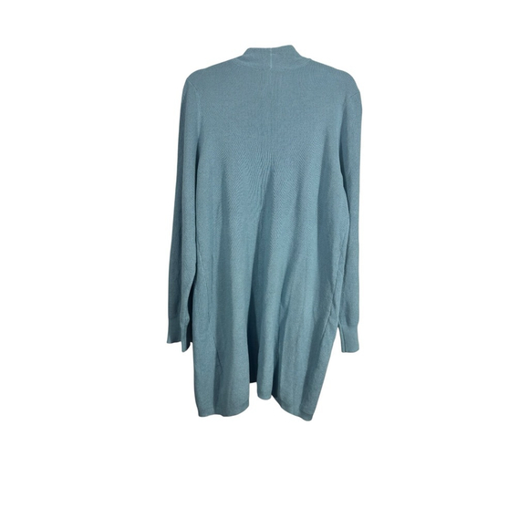 XL Cyrus Blue Open Front Knit Cardigan Sweater - Picture 4 of 10